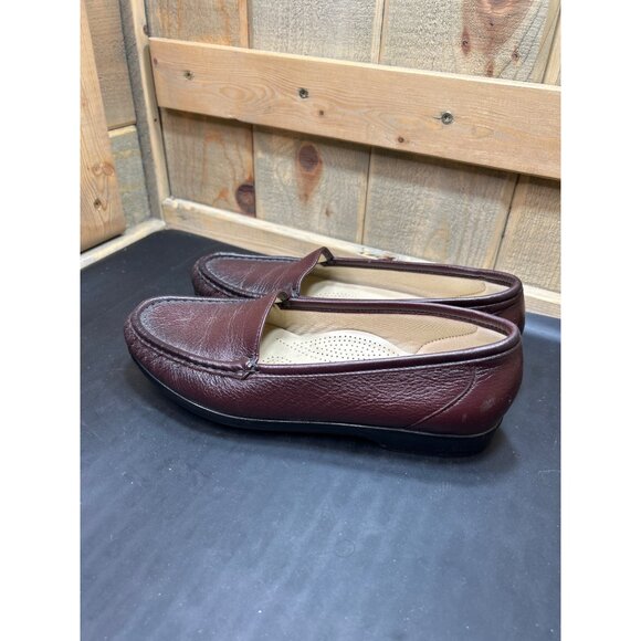 SAS Womens Tripad Comfort Foot Bed Leather Loafers Size 8 Burgundy - Picture 6 of 9